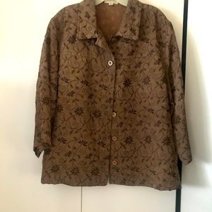 Brocade tan and brown jacket